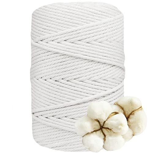 DXRPO Makramee Garn 4 mm x 120 m, Natürliches Makramee, Baumwollgarn Macrame Cord, Baumwollkordel Wird Verwendet Wandbehang, Makramee Blumenampel, DIY Handwerk Pflanze Aufhänger Boho Deko, Weiß DXRPO Makramee Garn 4 mm x 120 m, Natürliches Makramee, Baumwollgarn Macrame Cord, Baumwollkordel Wird Verwendet Wandbehang, Makramee Blumenampel, DIY Handwerk Pflanze Aufhänger Boho Deko, Weiß von DXRPO