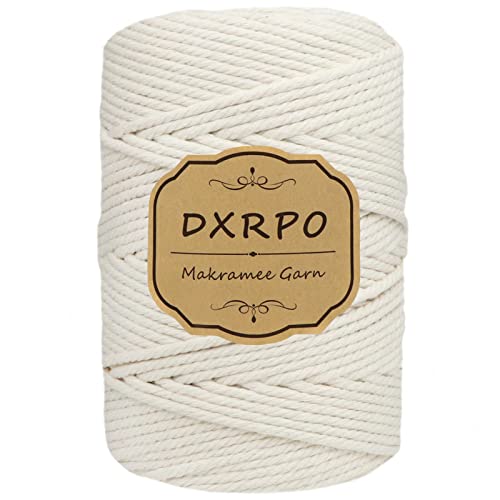 DXRPO Makramee Garn 4 mm x 120 m, Natürliches Makramee, Baumwollgarn Macrame Cord, Baumwollkordel Wird Verwendet Wandbehang, Makramee Blumenampel, DIY Handwerk Pflanze Aufhänger Boho Deko,Beige DXRPO Makramee Garn 4 mm x 120 m, Natürliches Makramee, Baumwollgarn Macrame Cord, Baumwollkordel Wird Verwendet Wandbehang, Makramee Blumenampel, DIY Handwerk Pflanze Aufhänger Boho Deko,Beige von DXRPO
