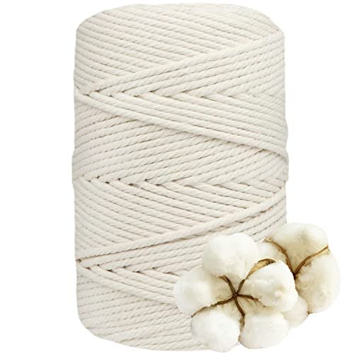 DXRPO Makramee Garn 4mmx120m, Baumwollgarn Makramee, Macrame Cord für DIY Makramee Wandbehang, Makramee Blumenampel, Weihnachten Deko, Geschenke für Gute Freunde, Pflanze Aufhänger Boho Deko, Beige DXRPO Makramee Garn 4mmx120m, Baumwollgarn Makramee, Macrame Cord für DIY Makramee Wandbehang, Makramee Blumenampel, Weihnachten Deko, Geschenke für Gute Freunde, Pflanze Aufhänger Boho Deko, Beige von DXRPO