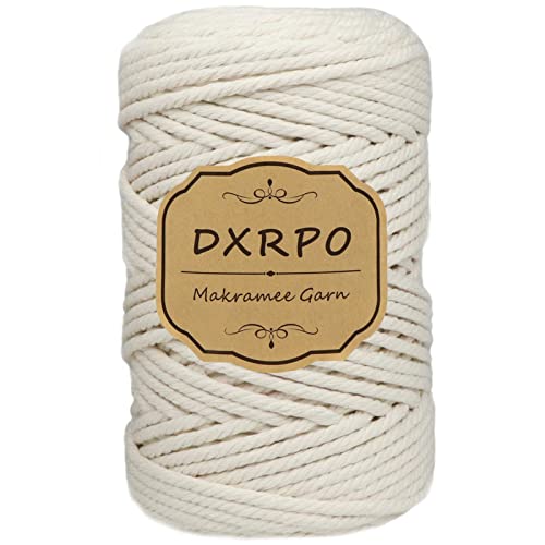 DXRPO Makramee Garn 5 mm x 100 m, Natürliches Makramee, Baumwollgarn Macrame Cord, Baumwollkordel Wird Verwendet Wandbehang, Makramee Blumenampel, DIY Handwerk Pflanze Aufhänger Boho Deko,Beige DXRPO Makramee Garn 5 mm x 100 m, Natürliches Makramee, Baumwollgarn Macrame Cord, Baumwollkordel Wird Verwendet Wandbehang, Makramee Blumenampel, DIY Handwerk Pflanze Aufhänger Boho Deko,Beige von DXRPO