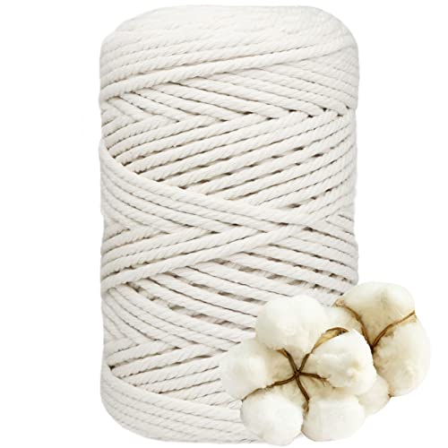 DXRPO Makramee Garn 5 mm x 100 m, Natürliches Makramee, Baumwollgarn Macrame Cord, Baumwollkordel Wird Verwendet Wandbehang, Makramee Blumenampel, DIY Handwerk Pflanze Aufhänger Boho Deko,Weiß DXRPO Makramee Garn 5 mm x 100 m, Natürliches Makramee, Baumwollgarn Macrame Cord, Baumwollkordel Wird Verwendet Wandbehang, Makramee Blumenampel, DIY Handwerk Pflanze Aufhänger Boho Deko,Weiß von DXRPO