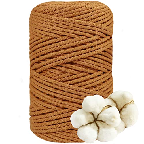 DXRPO Makramee Garn 5mmx100m, Baumwollgarn Makramee, Macrame Cord für DIY Makramee Wandbehang, Makramee Blumenampel, Boho Weihnachten Deko, Geschenke für Gute Freunde, Pflanze Aufhänger, Dunkelbraun von DXRPO