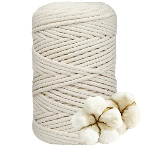 DXRPO Makramee Garn 5mmx100m, Baumwollgarn Makramee, Macrame Cord für DIY Makramee Wandbehang, Makramee Blumenampel, Weihnachten Deko, Geschenke für Gute Freunde, Pflanze Aufhänger Boho Deko, Beige DXRPO Makramee Garn 5mmx100m, Baumwollgarn Makramee, Macrame Cord für DIY Makramee Wandbehang, Makramee Blumenampel, Weihnachten Deko, Geschenke für Gute Freunde, Pflanze Aufhänger Boho Deko, Beige von DXRPO