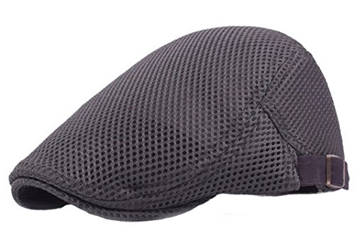 DXZXDJIU Verstellbare Ivy-Cap aus Netzstoff mit Entenschnabelmuster for Herren – einfarbige Schiebermütze for Taxifahrer(Grey) von DXZXDJIU