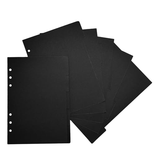 DY.2ten 10 Blätter Ordner Register A5,Trennstreifen für Ordner mit 6 Loch, Index Teiler blanko für Ringbuch,Loseblatt Notizbuch,Planer,Schwarz,Robuste 250g/m² Kupferkarton DY.2ten 10 Blätter Ordner Register A5,Trennstreifen für Ordner mit 6 Loch, Index Teiler blanko für Ringbuch,Loseblatt Notizbuch,Planer,Schwarz,Robuste 250g/m² Kupferkarton von DY.2ten