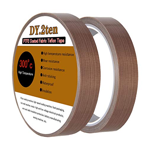DY.2ten 2 Rollen Telfon band, PTFE Klebeband, 1,3 cm x 10 m, Hochtemperaturband, Schweißdichtband, Trocknung mechanischer Förderband, Teflonband für Vakuumiergerät DY.2ten 2 Rollen Telfon band, PTFE Klebeband, 1,3 cm x 10 m, Hochtemperaturband, Schweißdichtband, Trocknung mechanischer Förderband, Teflonband für Vakuumiergerät von DY.2ten