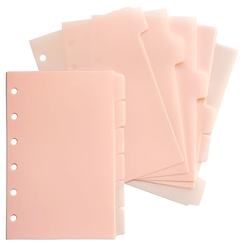 DY.2ten Ordner Register A7,Trennstreifen für Ordner mit 6 Loch,12 teilig,1/6-Ausschnitt-Tabs, Plastik Index ​Teiler für für Ringbuch,Personal Organizer, Ringbucheinlagen (2 Sets, Pink) von DY.2ten
