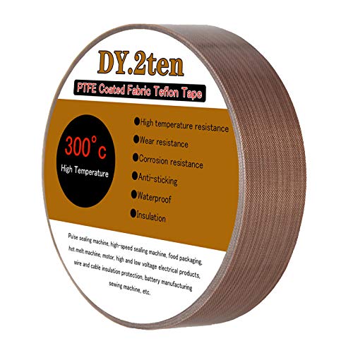 DY.2ten Telfon band PTFE Klebeband, 1,9 cm x 10 m, Hochtemperaturband, Schweißdichtband, Trocknung mechanischer Förderband, Teflonband für Vakuumiergerät von DY.2ten