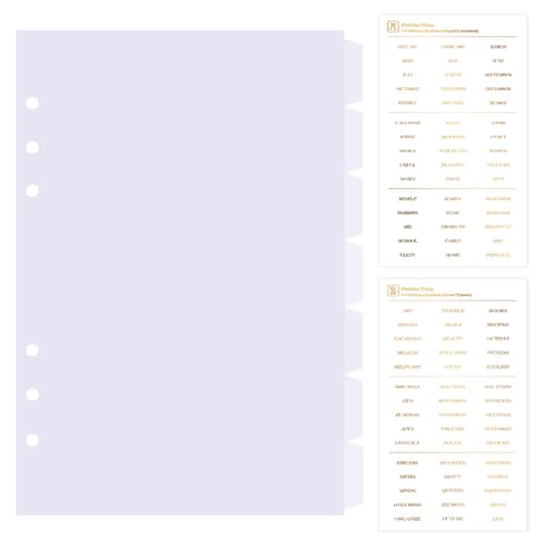 DY.2ten transparent Ordner Trennblätter A5 6 Loch 7 Blätter, Kunststoff Ordner Register A5 Index ​Teiler für Ringbuch,Notizbuch,Planer(21cm x 14.2cm) von DY.2ten