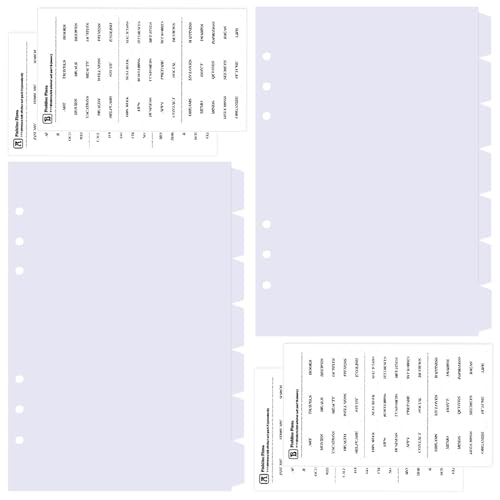 DY.2ten weiß Ordner Trennblätter A5 6 Loch 14 Blätter / 2 Sets, Kunststoff Ordner Register A5 Index ​Teiler für Ringbuch,Notizbuch,Planer(21cm x 14.2cm) von DY.2ten