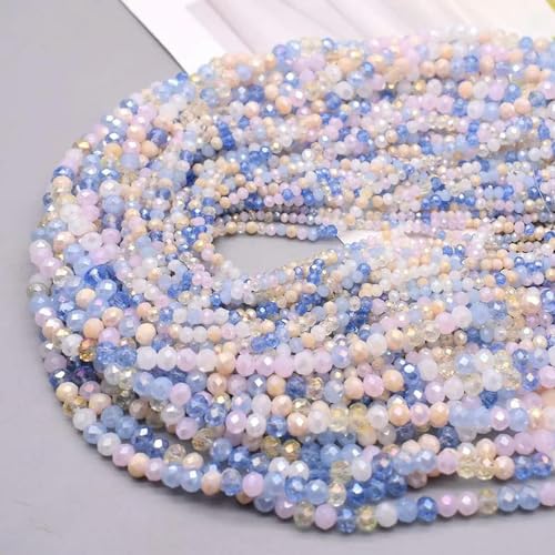 DYETEE Gemischte Farben, 2 mm, 3 mm, 4 mm, Kristall-Rondell-Perlen, facettierte Glasperlen, lose Distanzperlen für Schmuckherstellung, DIY, weibliches Armband DYETEE Gemischte Farben, 2 mm, 3 mm, 4 mm, Kristall-Rondell-Perlen, facettierte Glasperlen, lose Distanzperlen für Schmuckherstellung, DIY, weibliches Armband von DYETEE
