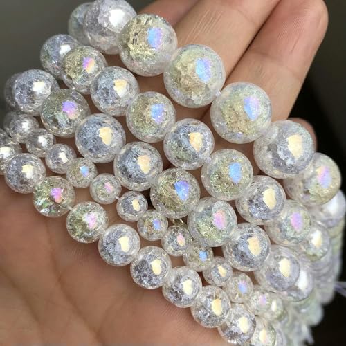 DYETEE Naturstein AB Weiß Schnee Geknackt Quarz Kristall Perlen Für Schmuck Machen DIY Armband Halskette 15 Zoll 4 6 8 10 12mm DYETEE Naturstein AB Weiß Schnee Geknackt Quarz Kristall Perlen Für Schmuck Machen DIY Armband Halskette 15 Zoll 4 6 8 10 12mm von DYETEE