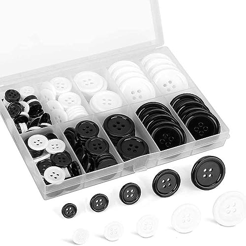 Harzknöpfe, Kleidungszubehör, 160 Stück, Anzugknöpfe, Runde Kunststoffknöpfe, 4 Löcher, Basteln, Nähen von DYETEE