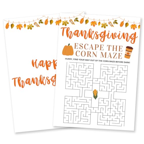 DYIRBIIY Thanksgiving-Spiel-Set – Flucht dem Maislabyrinth-Mottoparty-Spiel, Ahornblatt- und Truthahn-Muster, Thanksgiving-Aktivitäten für Familie und Freunde, Herbst-Party, erhöht die interaktive DYIRBIIY Thanksgiving-Spiel-Set – Flucht dem Maislabyrinth-Mottoparty-Spiel, Ahornblatt- und Truthahn-Muster, Thanksgiving-Aktivitäten für Familie und Freunde, Herbst-Party, erhöht die interaktive von DYIRBIIY