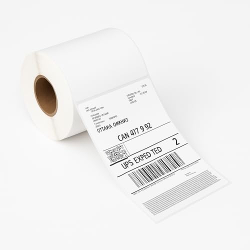 DYKJGS 4 x 6 Thermodirekt-Etiketten für Thermodrucker, mit 500 perforierten Versandetiketten pro Rolle, (handelsübliche Qualität) (500 Etiketten) von DYKJGS
