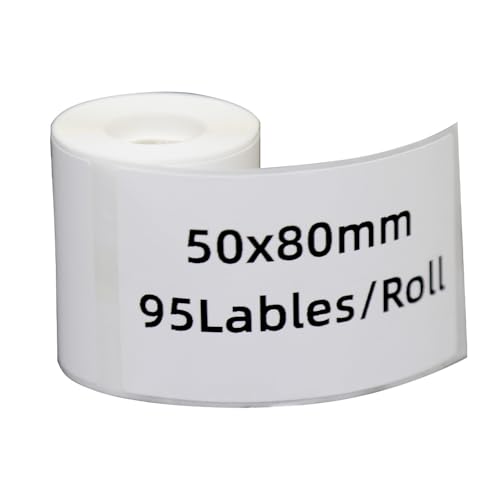 DYKJGS Thermo-Aufkleber M110/120/220/221 Etikettendrucker, 1 Rolle, weiß, 50 mm x 80 mm, selbstklebende Etiketten für Schule, Zuhause (1, 50 mm x 80 mm) von DYKJGS