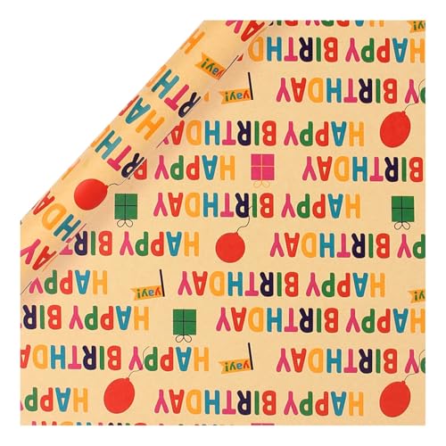 Seidenpapier Weißdruck Einwickeln Happy Birthday Gift Paper Geschenkpapier Geschenkpapier Geschenkpapier Geschenkpapier Spaß (Orange, One Size) von DYKeWei