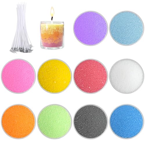 300g Pearled Candle Kerzen Sand, 10 Farben Kerzensand Kit, Kerzensand mit 50 Dochten, Wachsgranulat für Kerzen DIY, Kerzenwachs Granulat Perlen, Paraffinwachs für Kerzen Festival Decor 300g Pearled Candle Kerzen Sand, 10 Farben Kerzensand Kit, Kerzensand mit 50 Dochten, Wachsgranulat für Kerzen DIY, Kerzenwachs Granulat Perlen, Paraffinwachs für Kerzen Festival Decor von DYMHQ