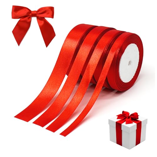 4 Rollen Rot Einseitiges Farbband Schleifenband, 6/10/15/20mm Dauerhaft Schleifenband, 22m Dekoband Geburtstag Taufe Breit, Packung Party Satin Bänder, Geschenkband Hochzeit Stoff für Verpackung 4 Rollen Rot Einseitiges Farbband Schleifenband, 6/10/15/20mm Dauerhaft Schleifenband, 22m Dekoband Geburtstag Taufe Breit, Packung Party Satin Bänder, Geschenkband Hochzeit Stoff für Verpackung von DYMHQ