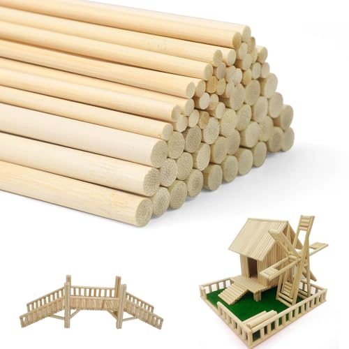 60 Stück Holzstäbchen Rund Set, 2 Größen Rundholz Holzstab Holzstäbchen, Ø 6mm + Ø 10mm x 30cm Bambusstäbe Rund, Holzstäbchen Natürlicher Bastelstäbe, Rundstäbe Holzstäbchen für DIY 60 Stück Holzstäbchen Rund Set, 2 Größen Rundholz Holzstab Holzstäbchen, Ø 6mm + Ø 10mm x 30cm Bambusstäbe Rund, Holzstäbchen Natürlicher Bastelstäbe, Rundstäbe Holzstäbchen für DIY von DYMHQ