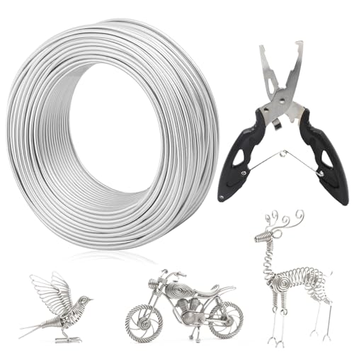 Aluminium-Basteldraht, 12 Gauge, 2 mm dick, silberfarben, Modellierdraht zum Basteln, flexibel, biegbar, Basteldraht für DIY-Schmuckherstellung, Modellierung Aluminium-Basteldraht, 12 Gauge, 2 mm dick, silberfarben, Modellierdraht zum Basteln, flexibel, biegbar, Basteldraht für DIY-Schmuckherstellung, Modellierung von DYMHQ