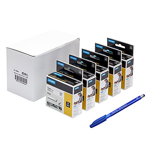 5 x Dymo 18444 Rhino Industrie Vinyl-Etiketten, selbstklebend, 12 mm x 5,5 m Rolle, schwarz Druck auf wei + Papermate Kugelschreiber Geschenk 5 x Dymo 18444 Rhino Industrie Vinyl-Etiketten, selbstklebend, 12 mm x 5,5 m Rolle, schwarz Druck auf wei + Papermate Kugelschreiber Geschenk von Newell Brands