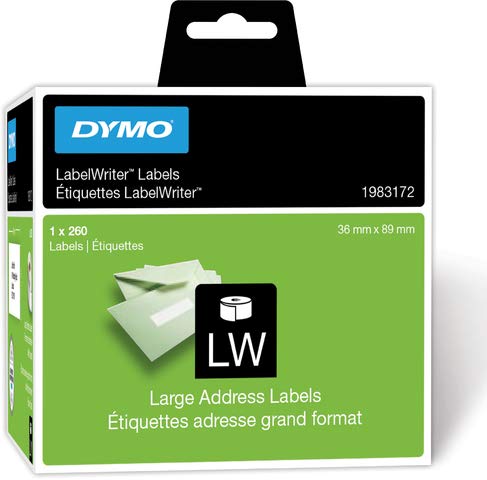DYMO® Etikett LabelWriter, auf Rolle, 36 x 89 mm, weiß (260 Stück), Sie erhalten 1 Rolle á 260 Stück von DYMO