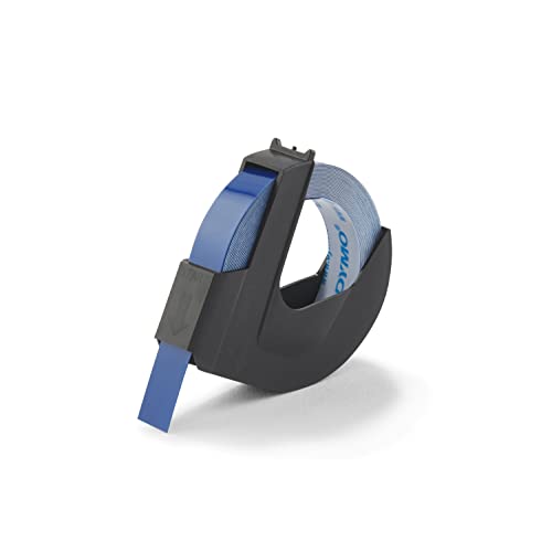 DYMO 520106 3D-Kunststoff-Prägeetiketten für Prägeetikettenhersteller, weißer Druck auf Blau, 0,9 x 24,8 cm, 1 Rolle von DYMO