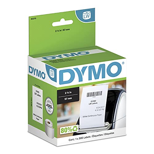 DYMO Authentische LW Kontinuierliche Etiketten, DYMO Etiketten für LabelWriter Etikettendrucker, 6,4 cm x 90 m, 1 Rolle von DYMO