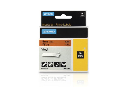 DYMO Beschriftungsband RHINO 18435 / 12 mm / Druck schwarz / Band orange / für DYMO Rhino 4200/5200/6000, ILP, RhinoPro 5000 DYMO Beschriftungsband RHINO 18435 / 12 mm / Druck schwarz / Band orange / für DYMO Rhino 4200/5200/6000, ILP, RhinoPro 5000 von DYMO