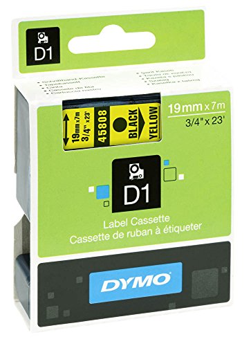 DYMO D1 45808 Beschriftungsband / 19 mm / Druck schwarz / Band gelb / für DYMO 2000, 5500, LM 200/300/350/350D/360D/400/450/450D/500TS/PC/PC II/PnP WiFi, LabelWriter 450 DUO, LP 300/350/420P DYMO D1 45808 Beschriftungsband / 19 mm / Druck schwarz / Band gelb / für DYMO 2000, 5500, LM 200/300/350/350D/360D/400/450/450D/500TS/PC/PC II/PnP WiFi, LabelWriter 450 DUO, LP 300/350/420P von DYMO