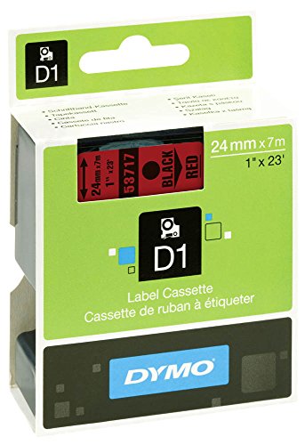 DYMO D1 53717 Beschriftungsband / 24 mm / Druck schwarz / Band rot / für DYMO LM 300/400/450/450D/500TS/PC/PC II/PnP WiFi, LabelWriter 450 DUO von DYMO