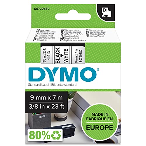 DYMO Original D1-Etiettenband | 9 mm x 7 m | schwarz auf weiß | selbstklebendes Etikettenband | für LabelManager-Beschriftungsgerät DYMO Original D1-Etiettenband | 9 mm x 7 m | schwarz auf weiß | selbstklebendes Etikettenband | für LabelManager-Beschriftungsgerät von DYMO
