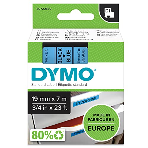 DYMO Original D1-Etikettenband | schwarz auf blau | 19 mm x 7 m | selbstklebendes Schriftband | für LabelManager-Beschriftungsgerät DYMO Original D1-Etikettenband | schwarz auf blau | 19 mm x 7 m | selbstklebendes Schriftband | für LabelManager-Beschriftungsgerät von DYMO