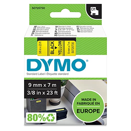 DYMO Original D1-Etikettenband | schwarz auf gelb | 9 mm x 7 m | selbstklebendes Schriftband | für LabelManager-Beschriftungsgerät DYMO Original D1-Etikettenband | schwarz auf gelb | 9 mm x 7 m | selbstklebendes Schriftband | für LabelManager-Beschriftungsgerät von DYMO