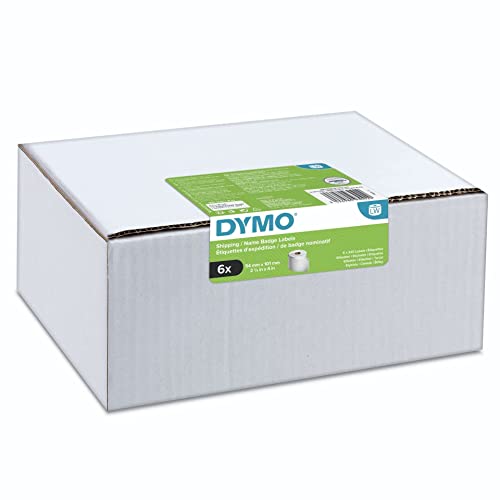 DYMO Original LabelWriter Versandetiketten/-Namensschilder (groß) | 54 mm x 101 mm | 6 Rollen mit je 220 leicht ablösbaren Etiketten (1.320 Etiketten) | für LabelWriter Etikettendrucker von DYMO