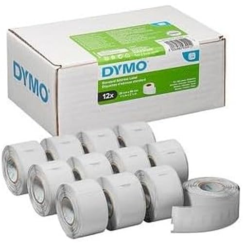 DYMO Original LabelWriter Adressetiketten | 28 mm x 89 mm | 12 Rollen mit je 130 leicht ablösbaren Etiketten (1.560 Etiketten) | selbstklebende Etiketten | für LabelWriter-Beschriftungsgerät von DYMO