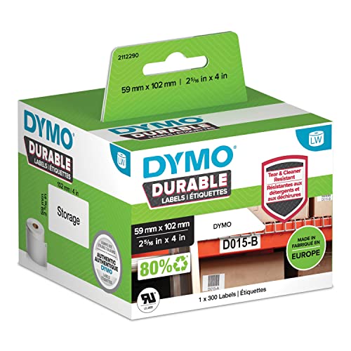 DYMO LW-Kunststoff-Etiketten 59x102mm 300St weiß permanent von DYMO