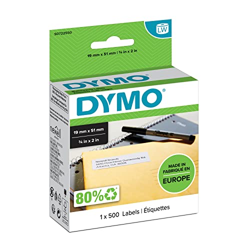 DYMO Original LabelWriter Mehrzwecketiketten/-Rücksendeetiketten | 19 mm x 51 mm | Rolle mit 500 leicht ablösbare Etiketten | selbstklebend | für LabelWriter Etikettendrucker und Beschriftungsgerät von DYMO