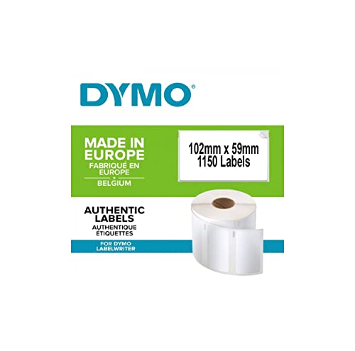 DYMO Original LabelWriter Versand/Namensschild-Etiketten | 102 mm x 59 mm | 2 Rollen mit je 575 leicht ablösbaren Etiketten (1.150 Etiketten) | für LabelWriter 4XL/5XL Etikettendrucker von DYMO