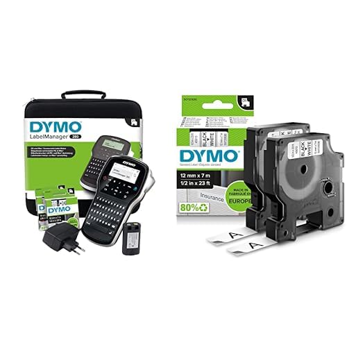 DYMO LabelManager 280 Tragbares Beschriftungsgerät im Koffer & Original D1-Etikettenband | schwarz auf weiß | 12 mm x 7 m DYMO LabelManager 280 Tragbares Beschriftungsgerät im Koffer & Original D1-Etikettenband | schwarz auf weiß | 12 mm x 7 m von DYMO