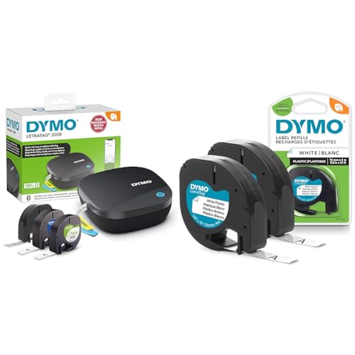 DYMO LetraTag 200B-Beschriftungsgerät mit Bluetooth | kompakter Etikettendrucker & Original LetraTag Etikettenband | schwarz auf weiß | 12 mm x 4 m DYMO LetraTag 200B-Beschriftungsgerät mit Bluetooth | kompakter Etikettendrucker & Original LetraTag Etikettenband | schwarz auf weiß | 12 mm x 4 m von DYMO