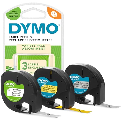 DYMO Original LetraTag Etikettenband | Papier/Kunststoff/Metall | 12 mm x 4 m | selbstklebendes Etiketten | für LetraTag-Beschriftungsgerät | 3 Etikettenkassetten DYMO Original LetraTag Etikettenband | Papier/Kunststoff/Metall | 12 mm x 4 m | selbstklebendes Etiketten | für LetraTag-Beschriftungsgerät | 3 Etikettenkassetten von DYMO