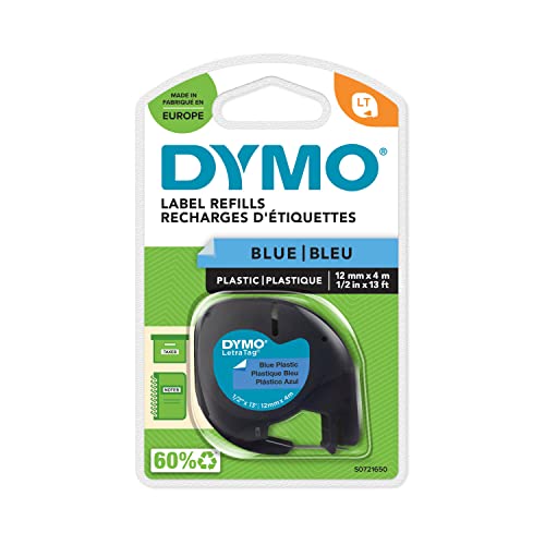 DYMO S0721650 Schriftband 91205 UK/FR-Version, Schwarz auf Blau, 12mm von DYMO