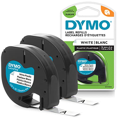 DYMO Original LetraTag Etikettenband | schwarz auf weiß | 12 mm x 4 m | selbstklebendes Kunststoff Schriftband| für LetraTag-Beschriftungsgerät | 2 Etikettenkassetten DYMO Original LetraTag Etikettenband | schwarz auf weiß | 12 mm x 4 m | selbstklebendes Kunststoff Schriftband| für LetraTag-Beschriftungsgerät | 2 Etikettenkassetten von DYMO