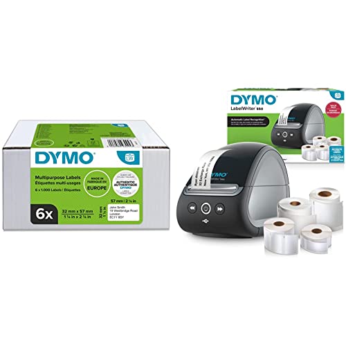 DYMO Original LabelWriter Mehrzwecketiketten | 32 mm x 57 mm & LabelWriter 550-Etikettendrucker & Etiketten | 2 x LW-Mehrzwecketiketten(1.320 insgesamt)| 1 x LW-Etiketten | LW-Hochleistungsetiketten von DYMO