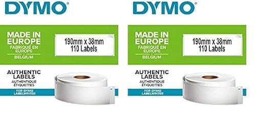 DYMO Original LabelWriter-Ordner-Etiketten | 38 mm x 190 mm | Rolle mit 110 leicht ablösbaren Etikettenband | selbstklebend | für LabelWriter Etikettendrucker und Beschriftungsgerät (Packung mit 2) von DYMO