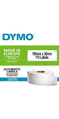 DYMO Original LabelWriter-Ordner-Etiketten | 38 mm x 190 mm | Rolle mit 110 leicht ablösbaren Etikettenband | selbstklebend | für LabelWriter Etikettendrucker und Beschriftungsgerät von DYMO