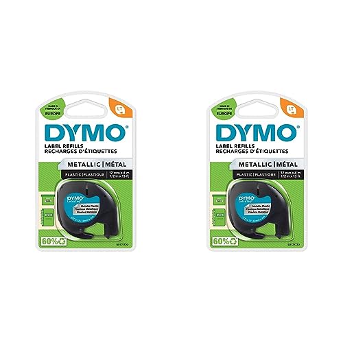 DYMO Original LetraTag Bügeletiketten | schwarz auf weiß | 12 mm x 2 m | Stoffetikettenband für LetraTag-Beschriftungsgerät (Packung mit 2) von DYMO