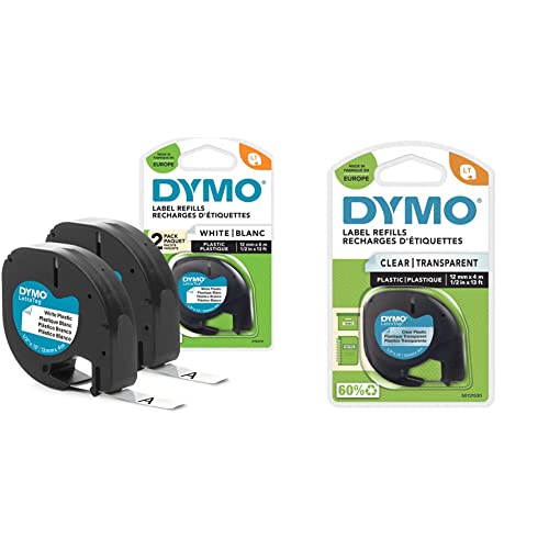 DYMO Original LetraTag Etikettenband | schwarz auf weiß | 12 mm x 4 m | selbstklebendes Kunststoff Schriftband & Original LetraTag Etikettenband | schwarz auf transparent | 12 mm x 4 m DYMO Original LetraTag Etikettenband | schwarz auf weiß | 12 mm x 4 m | selbstklebendes Kunststoff Schriftband & Original LetraTag Etikettenband | schwarz auf transparent | 12 mm x 4 m von DYMO